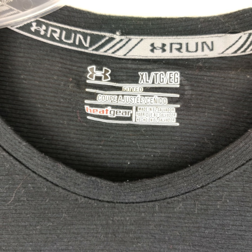 Under Armour Black H Run Athletic‎ Fit Baseball Tee Shirt Size XL - Picture 3 of 8